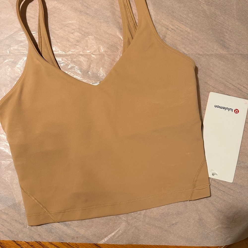 NWT Lululemon Align beige Crop Tank, women’s size 4.